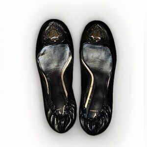 J. Vincent Black Leather Flats